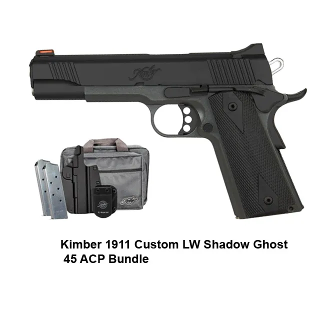 Kimber 1911 Custom LW Shadow Ghost 45 ACP Bundle - Thumbnail 1