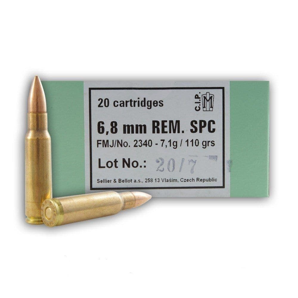 Sellier & Bellot 6.8 Rem. SPC 110 gr FMJ 20 Round Box - Thumbnail 1