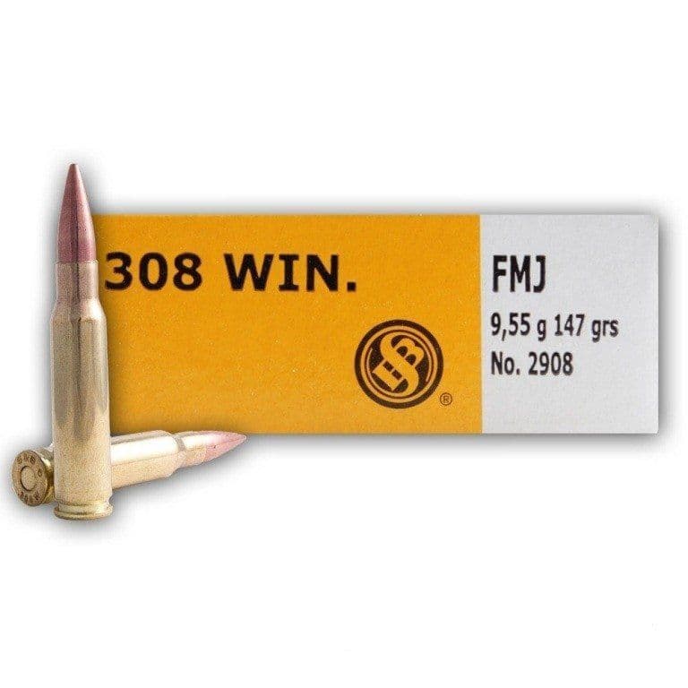 Sellier & Bellot 308 Winchester 147 gr FMJ 20 Round Box - Thumbnail 1