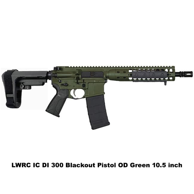 LWRC IC DI 300 Blackout Pistol OD Green - Thumbnail 1