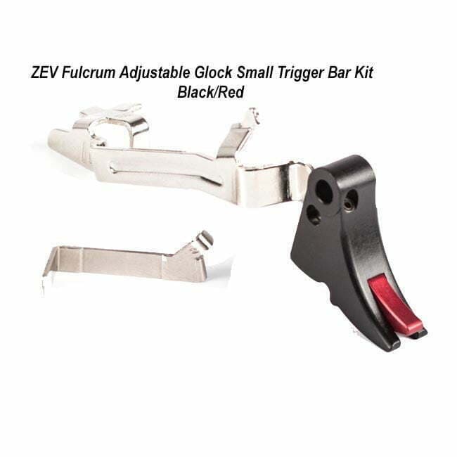 ZEV Fulcrum Adjustable Glock Small Trigger Bar Kit – (Blk/Red) - Image 1
