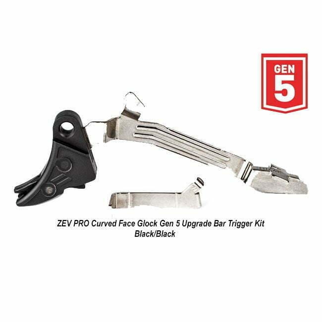 ZEV PRO Curved Face Glock Gen 5 Upgrade Bar Trigger Kit – (Blk/Blk) - Thumbnail 1