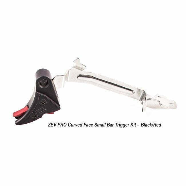 ZEV PRO Curved Face Small Bar Trigger Kit – (Blk/Red) - Thumbnail 1