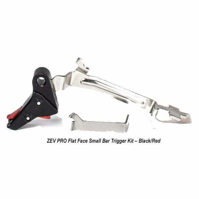 ZEV PRO Flat Face Small Bar Trigger Kit – (Blk/Red) - Image 1