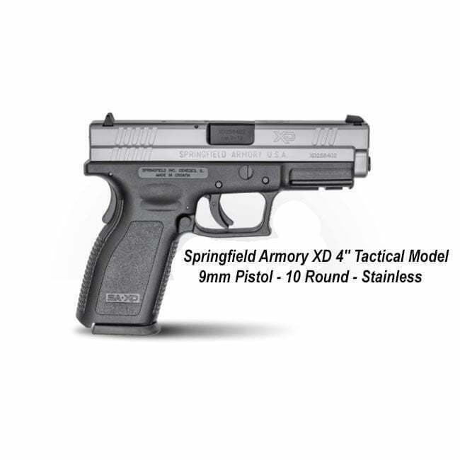 Springfield Armory XD 4" Service Model 9mm Stainless Pistol (10 Round) - Thumbnail 1
