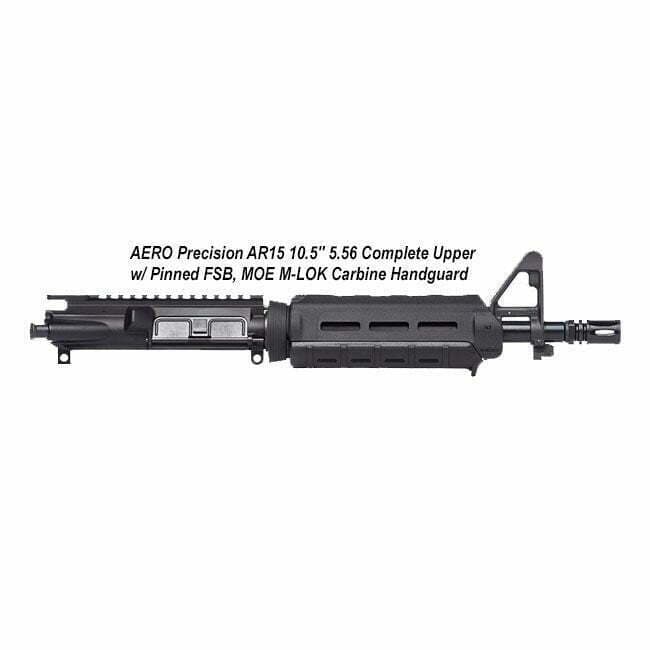 AERO Precision AR15 10.5" 5.56 Complete Upper w/ Pinned FSB and MOE M-LOK Carbine Handguard - Thumbnail 1