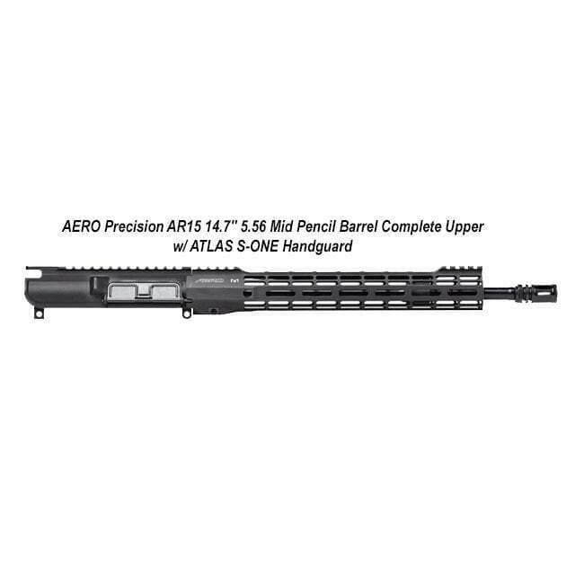 AERO Precision AR15 14.7" 5.56 Mid Pencil Barrel Complete Upper w/ ATLAS S-ONE Handguard - Thumbnail 1