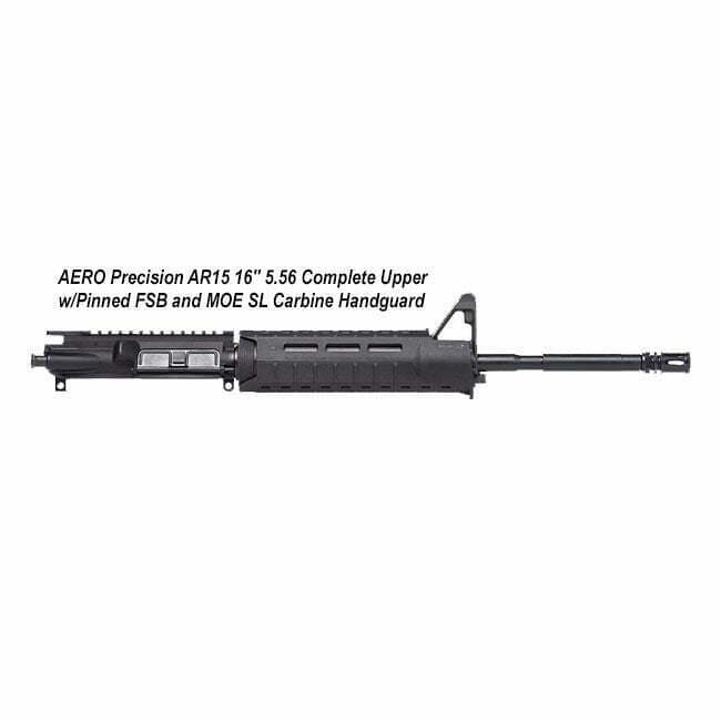 AERO Precision AR15 16" 5.56 Complete Upper w/Pinned FSB and MOE SL Carbine Handguard - Thumbnail 1