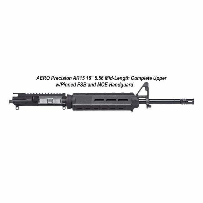 AERO Precision AR15 16" 5.56 Mid-Length Complete Upper w/Pinned FSB and MOE Handguard - Thumbnail 1