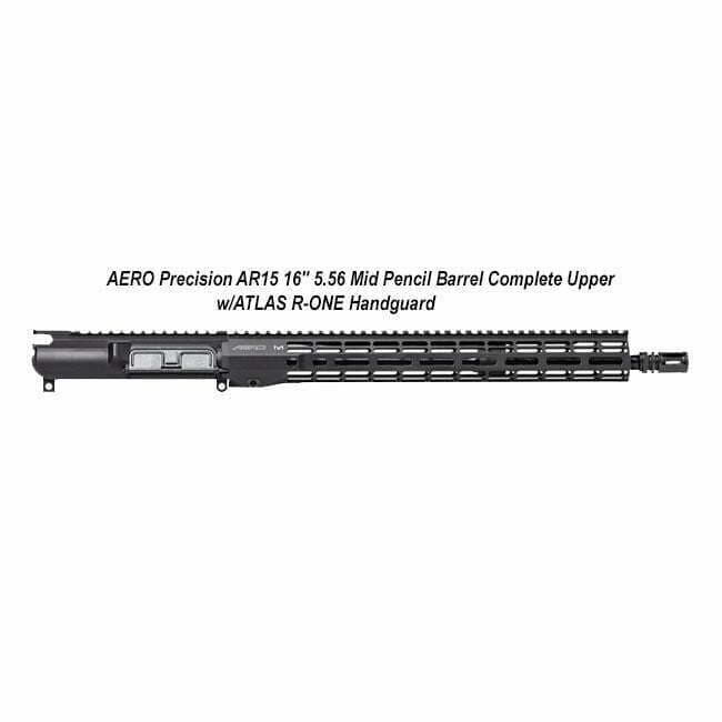 AERO Precision AR15 16" 5.56 Mid Pencil Barrel Complete Upper w/ATLAS R-ONE Handguard - Thumbnail 1