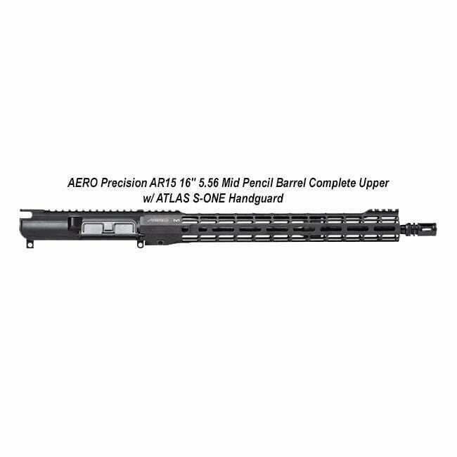 AERO Precision AR15 16" 5.56 Mid Pencil Barrel Complete Upper w/ ATLAS S-ONE Handguard - Thumbnail 1