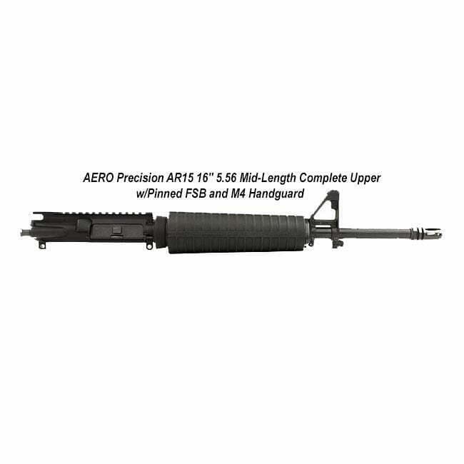 AERO Precision AR15 16" 5.56 Mid-Length Complete Upper w/Pinned FSB and M4 Handguard - Thumbnail 1