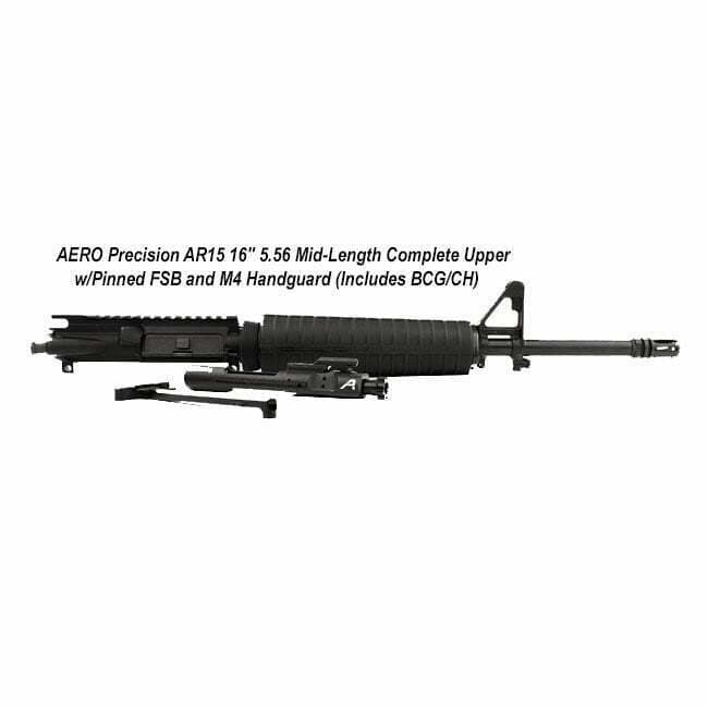 AERO Precision AR15 16" 5.56 Mid-Length Complete Upper w/Pinned FSB and M4 Handguard (Includes BCG/CH) - Thumbnail 1