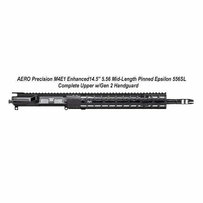 AERO Precision M4E1 Enhanced 14.5" 5.56 Mid-Length Pinned Epsilon 556SL Complete Upper w/Gen 2 Handguard - Thumbnail 1
