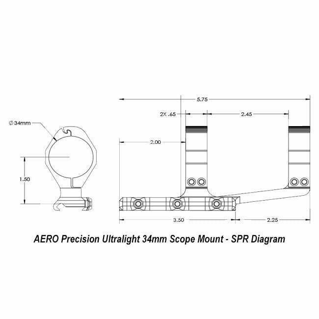 AERO Precision Ultralight 34mm Scope Mount - SPR - Thumbnail 2