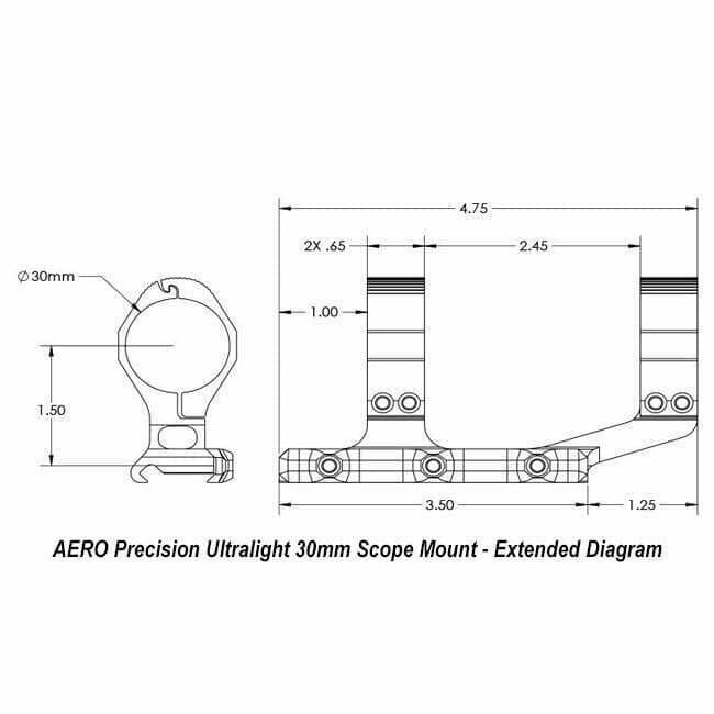 AERO Precision Ultralight 30mm Scope Mount - Extended - Thumbnail 2