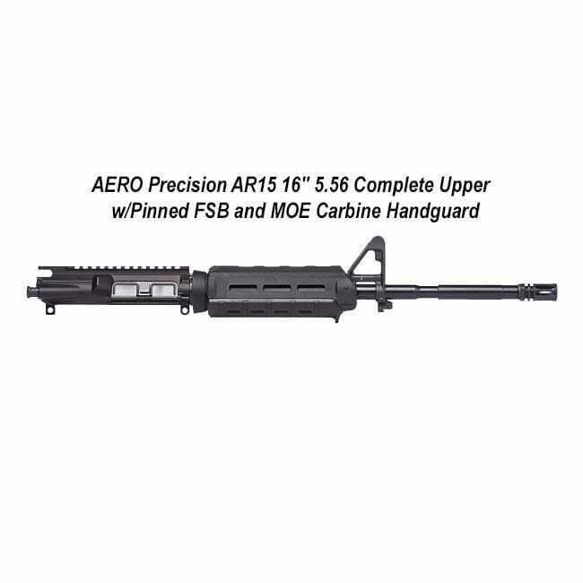 AERO Precision AR15 16" 5.56 Complete Upper w/Pinned FSB and MOE Carbine Handguard - Thumbnail 1