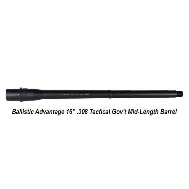 Ballistic Advantage 16" .308 Tactical Gov't Mid-Length Barrel - Thumbnail 1