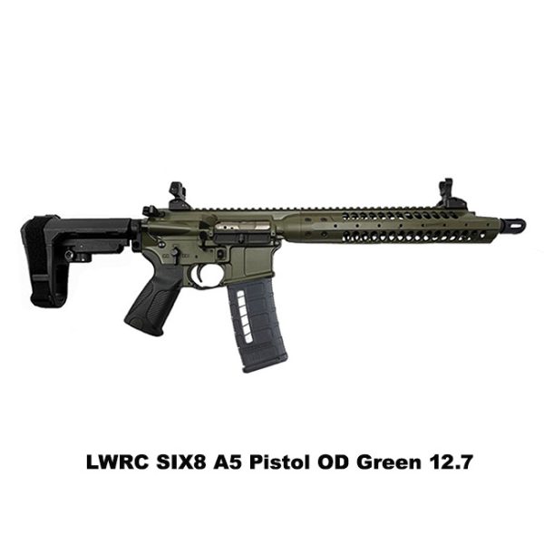Lwrc Six8 A5 Pistol Od Green, Lwrc 6.8 Spc Pistol Od Green, 12.7 Inch Spiral Fluted Barrel, Od Green, Lwrc Six8A5Podg12Sba3, Lwrc 850002972979, For Sale, In Stock, On Sale