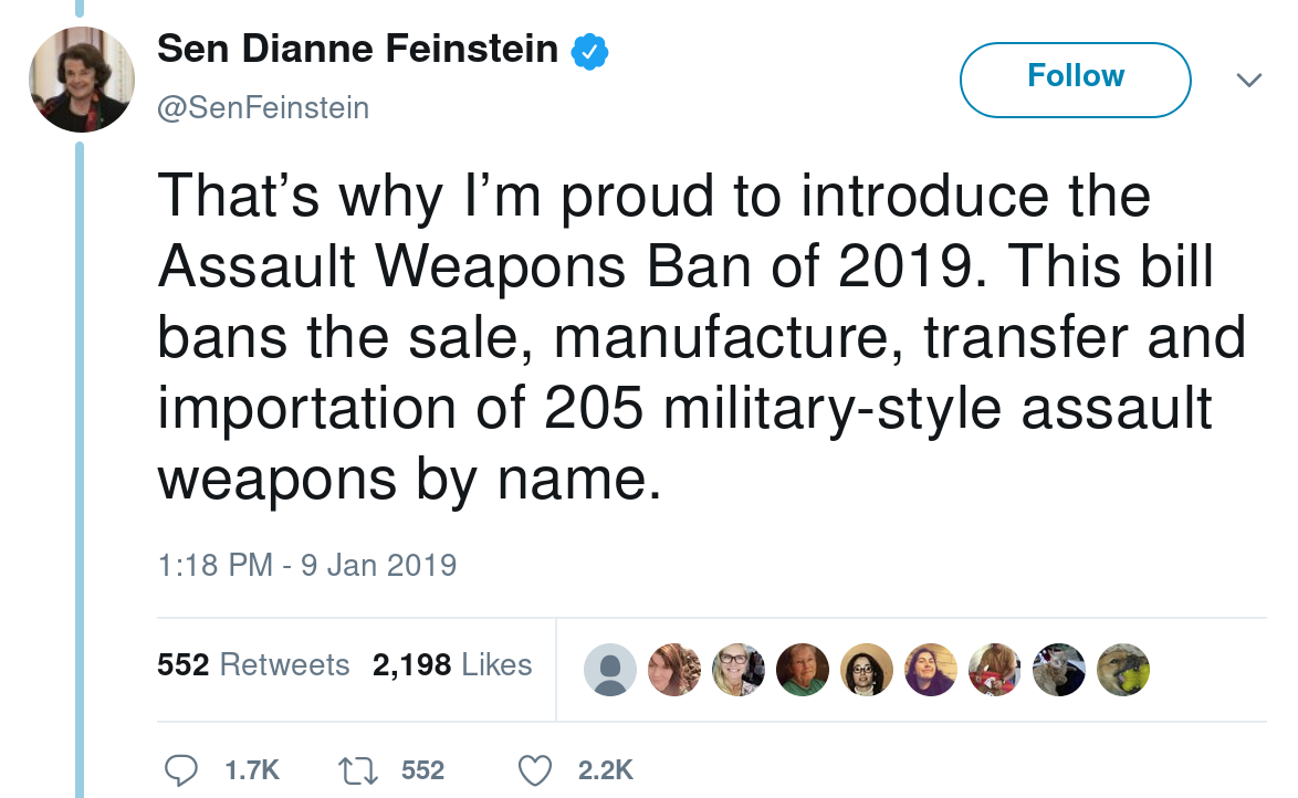 diane feinstein gun ban