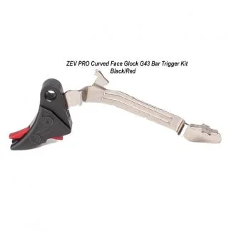 ZEV PRO Curved Face Glock G43 Bar Trigger Kit – (Blk/Red), CFT-PRO-BAR-43-B-R, 811338031006, in Stock, For Sale