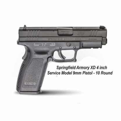 Springfield Armory XD 4" Service Model 9mm Pistol - 10 Round, XD9101, in Stock, For Sale
