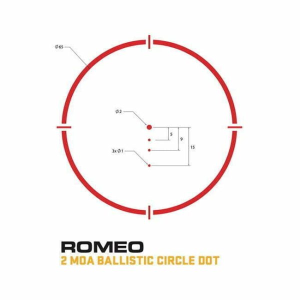 Sig Romeo8H Reticle 2021 2Moa0Ballistic Circle Dot