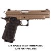 LIVE FREE ARMORY APOLLO 11, LF APOLLO 11, LFA APOLLO 11 4.15 INCH 9MM PISTOL ELITE FDE FULL SIZE, LIVE FREE ARMORY 810128640169, LIVE FREE ARMORY LFAPF71202, FOR SALE, ON SALE, IN STOCK
