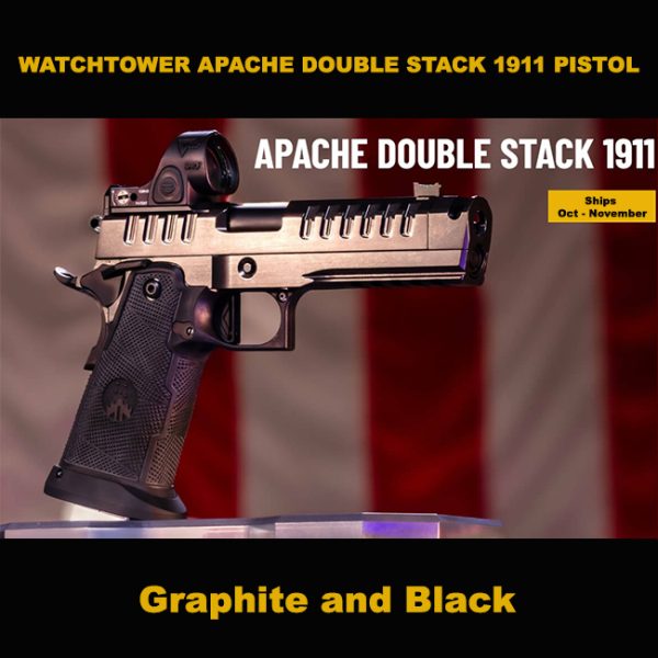 Watchtower Apache, Watchtower Apache Double Stack 1911, Watch Tower Apache Graphite And Black, Watchtower Firearms Apache9Mm46Blk, 810085125563, For Sale, In Stock, On Sale