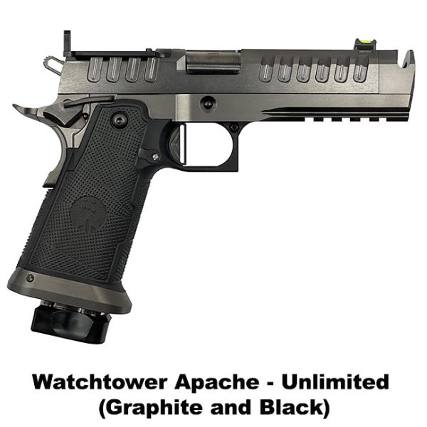 Watchtower Apache, Double Stack 1911  2011, Unlimited, Graphite And Black, Apache9Mm46Blk, 810085125563, For Sale, In Stock, On Sale