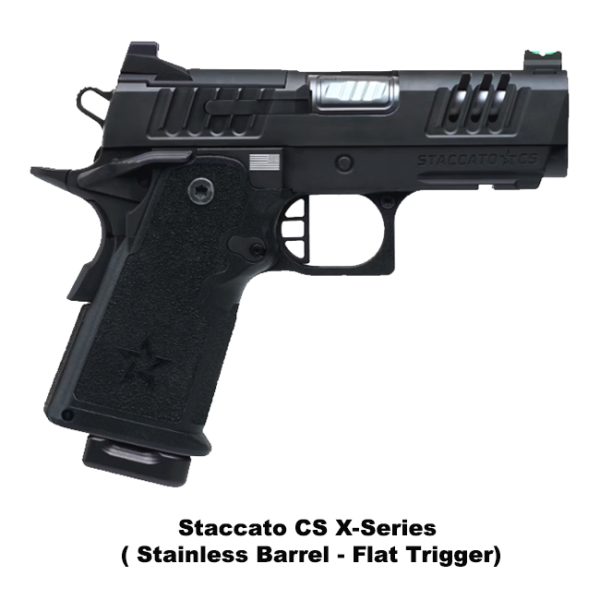 Staccato Cs Xseries, Staccato Cs With X Serrations, Staccato Cs Xseries For Sale, Stainless Barrel Flat Trigger, In Stock, On Sale Staccato 14150100001201, 816781018444