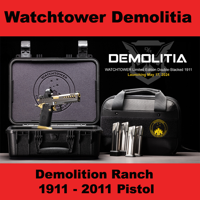 Watchtower Demolitia, Demolition Ranch 1911  2011, Watchtower Firearms Demolitia, Watchtower Demolitia9Mm5Gold, Watchtower 810085127291, In Stock, Sale
