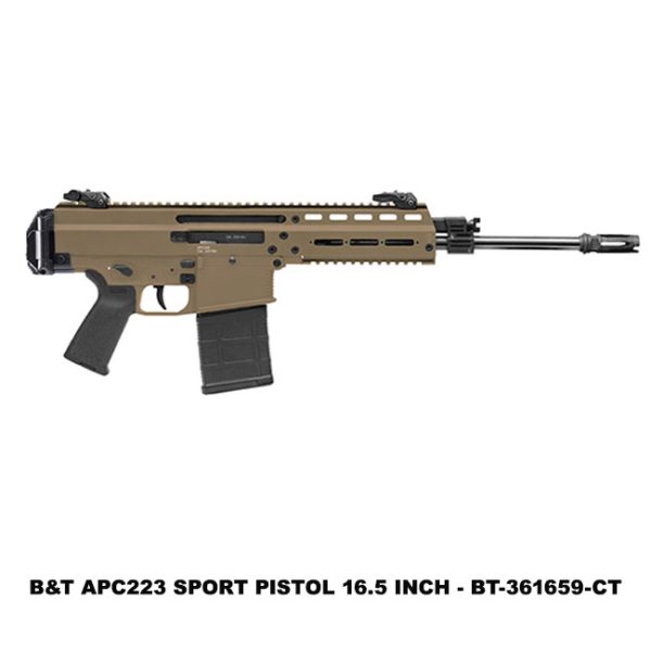 B&Amp;T Apc556, B&Amp;T Apc223 Sport Pistol, 16.5 Inch, Bt361659Ct, B&Amp;T 840225708332, Coyote Tan, M4 Buffer Tube Adapter, For Sale, In Stock, On Sale