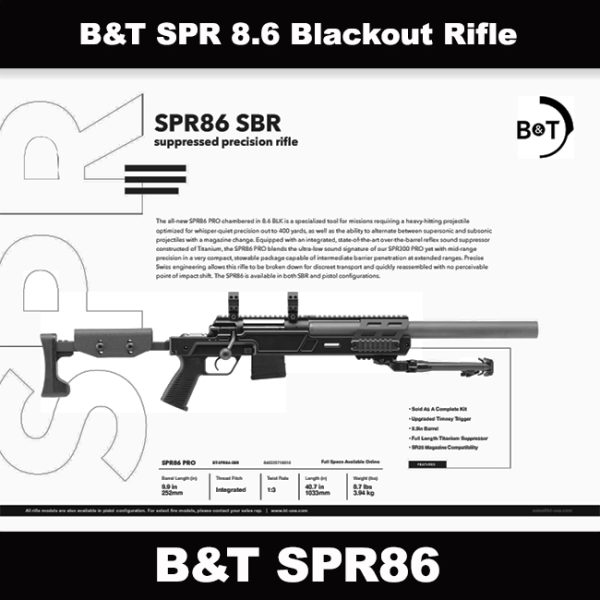 B&Amp;T Spr86, B&Amp;T Spr 8.6 Blackout, Bolt Action Rifle, Btspr86Sbr, B&Amp;T 840225718010, For Sale, In Stock, On Sale