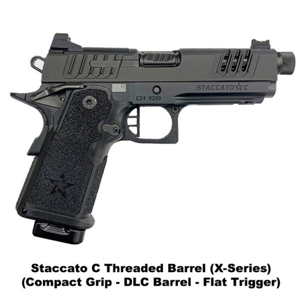 Staccato C Threaded Barrel (Xseries), Staccato C Threaded Barrel With Xseries Serrations, Compact Grip, Flat Trigger, Staccato 15150100031201, Staccato 816781019069, For Sale, In Stock, On Sale