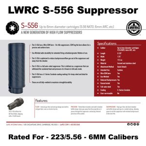 LWRC S-556, New - LWRC 5.56 Suppressor, Silencer, U07-0433C01, 850058027708, For Sale, in Stock, on Sale