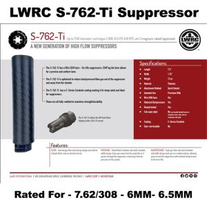 LWRC S-762-Ti, New - LWRC 308/7.62 Suppressor, Silencer, U07-0434C01, 8500698027715, Titanium, For Sale, in Stock, on Sale