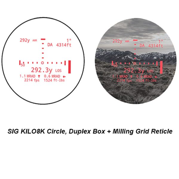 Sig Kilo8K Circle, Duplex Box + Milling Grid Reticle