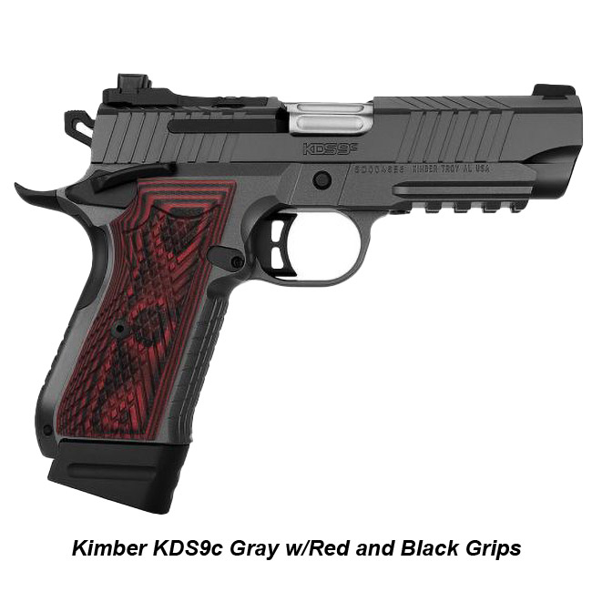 Kimber Kds9C Gray W/Red And Black Grips, 3100024, 669278310244, For Sale, In Stock, On Sale