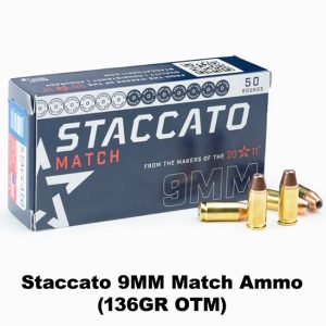 Staccato 9MM Match Ammo, 9mm Self Defense Ammo, 816781018819, 1-919-MATCH136-STAC-M-ECOM, For Sale, in Stock, on Sale