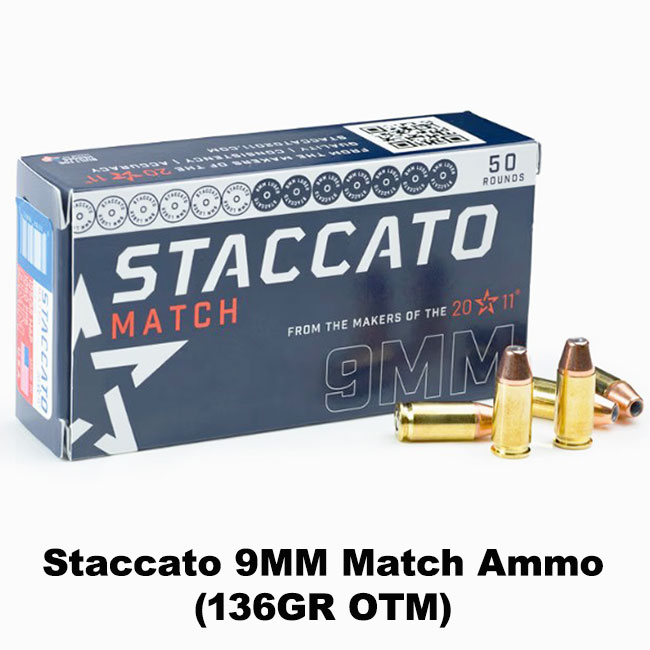 Staccato 9Mm Match Ammo, 9Mm Self Defense Ammo, 816781018819, 1919Match136StacMEcom, For Sale, In Stock, On Sale
